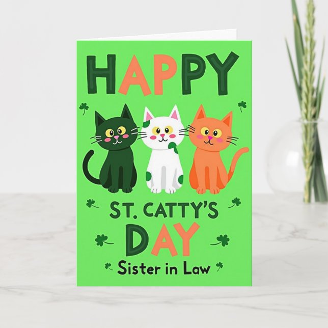Carte de la fête de sainte Cattys pour sœur (Devant)