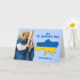 Carte de la fête de St. Andrew avec drapeau-carte
