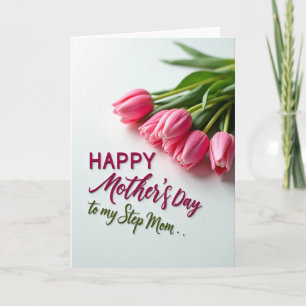 Carte de la Fête des Belles-Mères Tulipe Rose