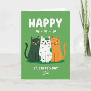 Carte de la Fête des Fils Shamrock Cats