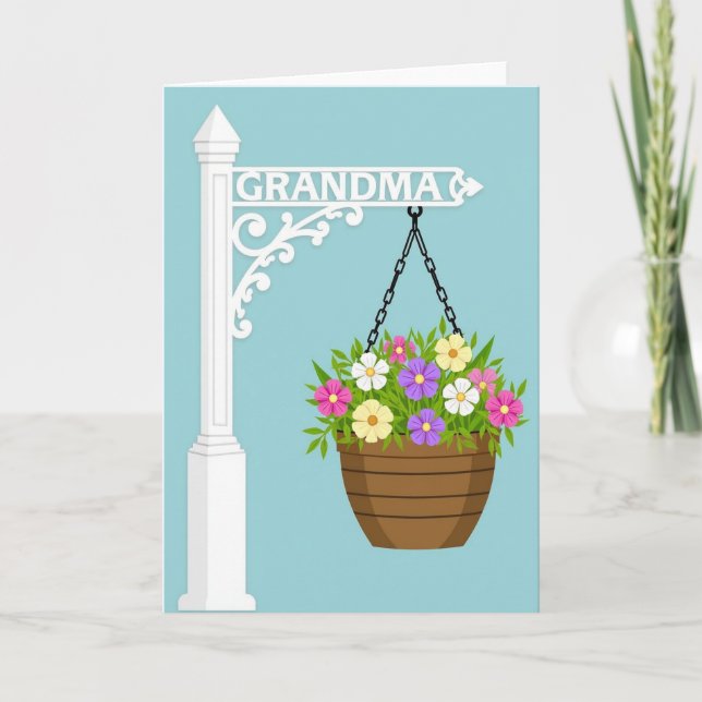 Carte de la Fête des grands-mères florale (Devant)