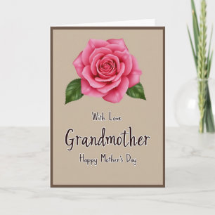 Carte de la Fête des Grands-Mères Fuchsia Rose