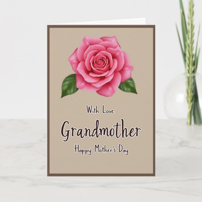 Carte de la Fête des Grands-Mères Fuchsia Rose (Devant)