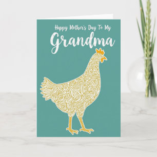 Carte de la Fête des grands-mères Poule d'Or