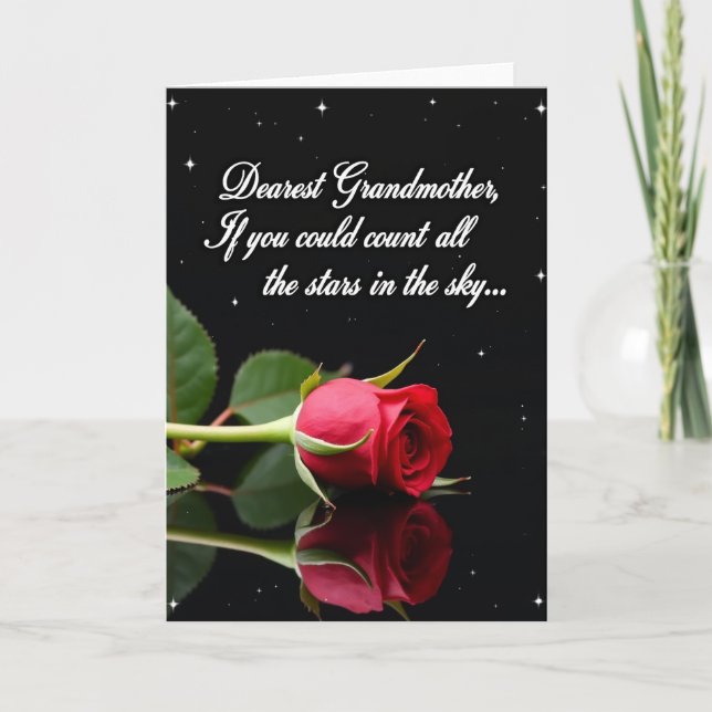Carte de la Fête des Grands-Mères Rose Écarlate (Devant)