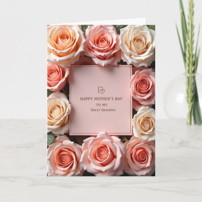 Carte de la Fête des Grands-mères Rose Pâle (Devant)