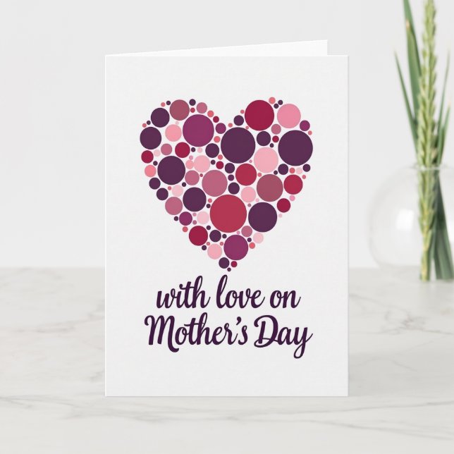 Carte de la fête des mamans à coeur circulaire (Devant)