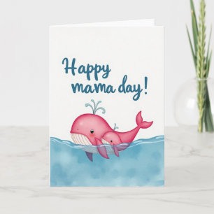 Carte de la fête des mamans aquatiques roses