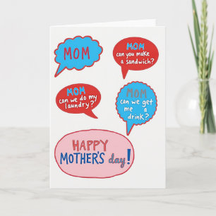 Carte de la fête des mamans avec des bulles de dis