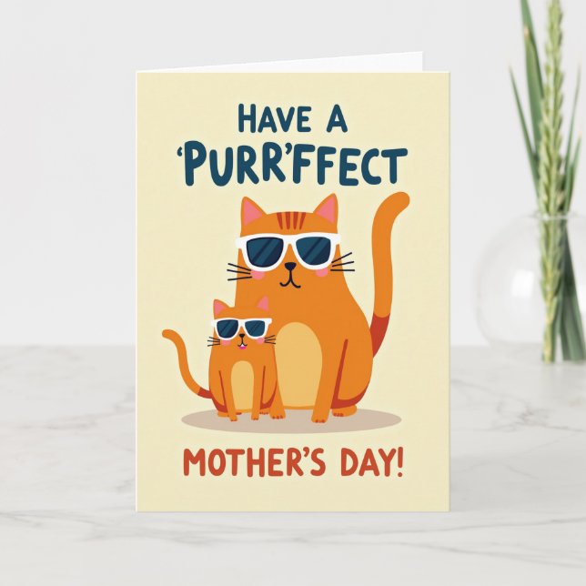 Carte de la Fête des Mamans Chats Douces (Devant)