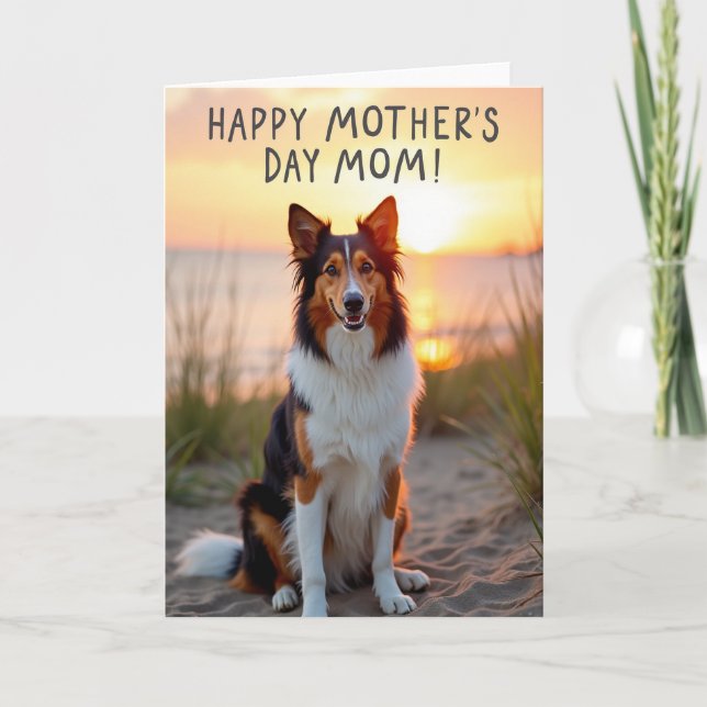 Carte de la fête des mamans Chien de l'heure dorée (Devant)