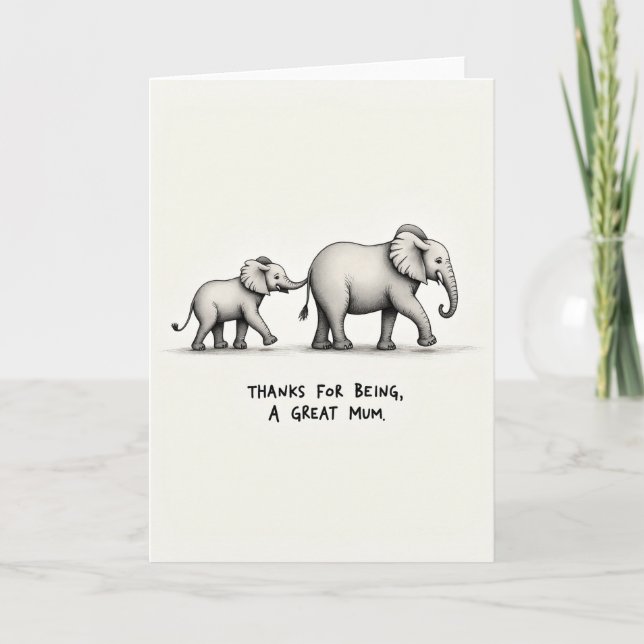 Carte de la Fête des Mamans Éléphants (Devant)