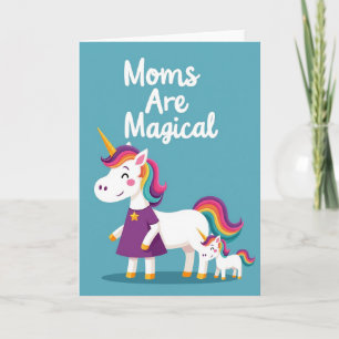 Carte de la fête des mamans licorne magique