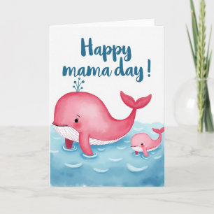 Carte de la fête des mamans marines roses