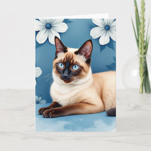 Carte de la fête des mamans pour chat aux yeux ble