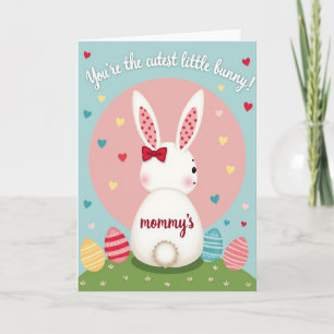Carte de la fête des mamans pour un mignon lapin