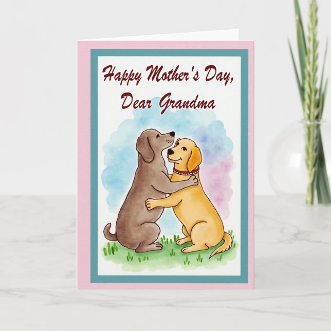 Carte de la Fête des Mamies qui Aiment les Chiens (Devant)