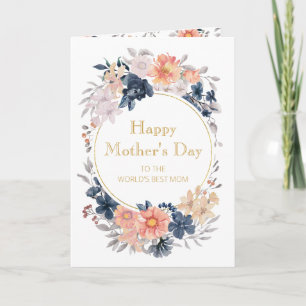 Carte de la fête des mères à 5 photos avec fleurs 