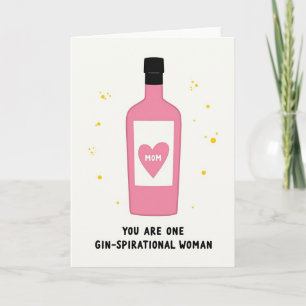 Carte de la Fête des Mères à Bouteille Rose Amour