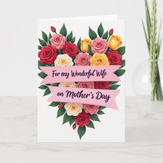 Carte de la Fête des Mères à Fleurs à Points de Po (Devant)