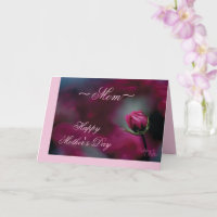 Carte de la fête des mères à rosebud rose