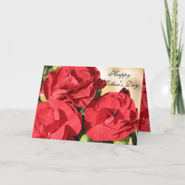 Carte de la fête des mères à roses striées (Devant)