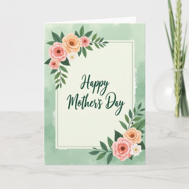 Carte de la fête des mères à texture aquarelle (Devant)