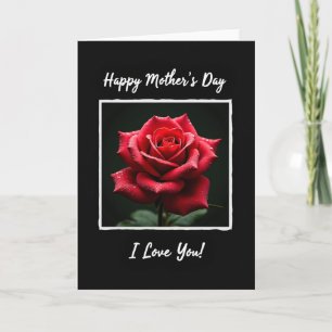 Carte de la Fête des Mères Amour Rose Rouge