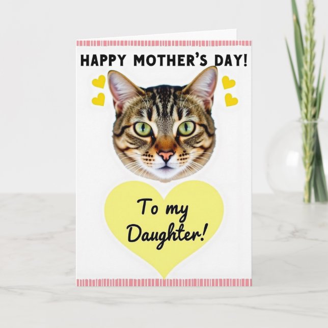 Carte de la Fête des Mères au Chat Emeraude (Devant)