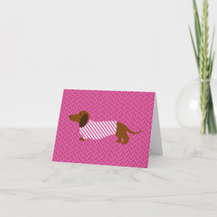 Carte de la fête des mères au dachshund rose