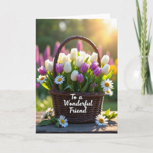 Carte de la Fête des Mères aux Tulipes Lavande