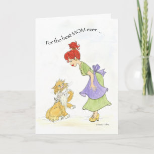 Carte de la fête des mères avec chat
