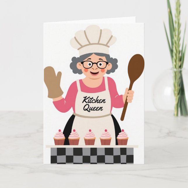 Carte de la Fête des Mères avec Gâteau au Fraise (Devant)