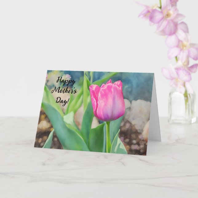 Carte de la Fête des Mères avec Jardin de Fleurs d (Orchidée)