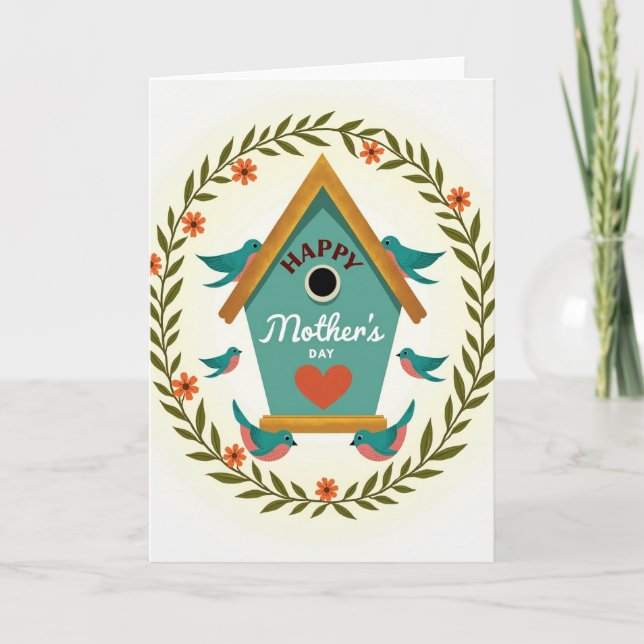 Carte de la fête des mères avec une maisonnette sa (Devant)