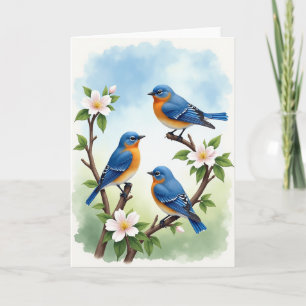 Carte de la fête des mères Azure Songbird