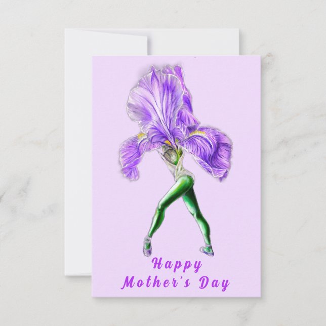 Carte de la fête des mères Ballerine Iris (Devant)