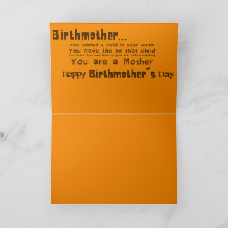 Carte de la fête des mères biologiques
