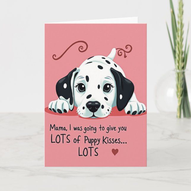 Carte de la fête des mères bisous de chiot (Devant)
