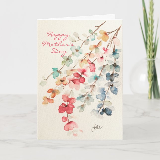 Carte de la Fête des Mères Cascade Florale (Devant)