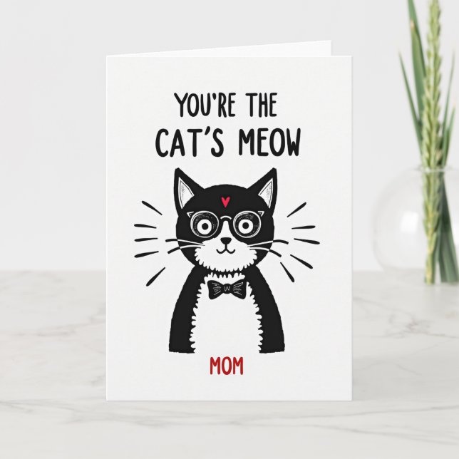 Carte de la Fête des Mères Chat Miaou (Devant)