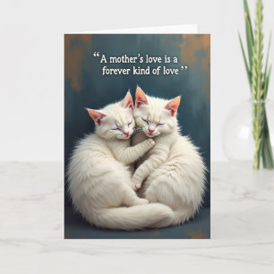 Carte de la fête des mères Chat sarcelle