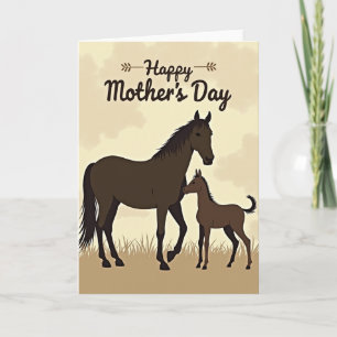 Carte de la fête des mères Chevron Equine