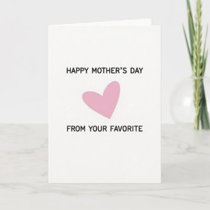 Carte de la fête des mères cœur rose amour