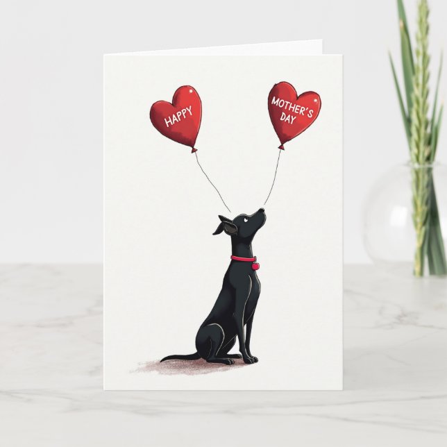 Carte de la Fête des Mères Cœurs de Chien (Devant)