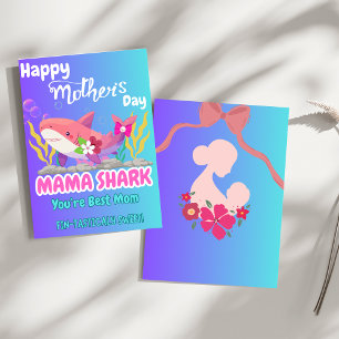 Carte de la fête des mères Cute Mama Shark - Fin-t