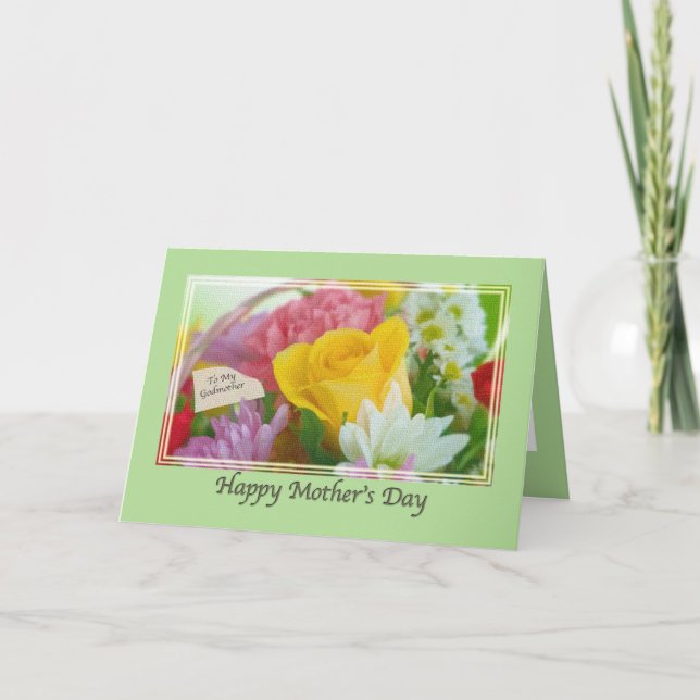 Carte de la Fête des mères de Godmère avec fleurs (Devant)