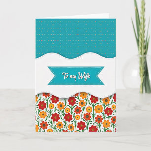 Carte de la Fête des Mères de la femme de Teal Dot
