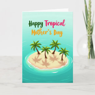 Carte de la Fête des Mères de l'Île Tropicale
