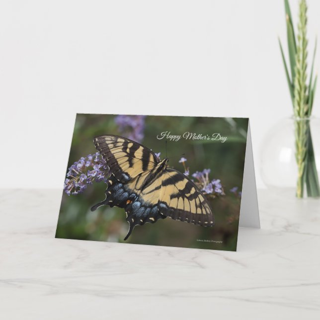 Carte de la fête des mères de Tiger Swallowtail or (Devant)